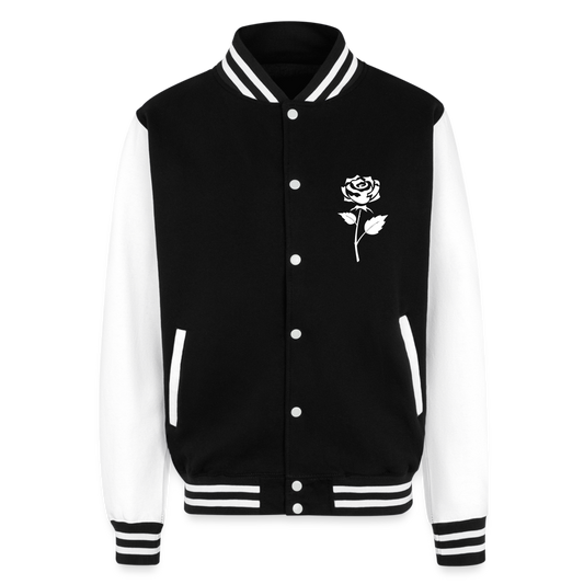 Rose Heavyweight Letterman Jacket - black/white