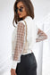 White Latticed Mesh Sleeve Zip Up Bomber Jacket SPLAZE