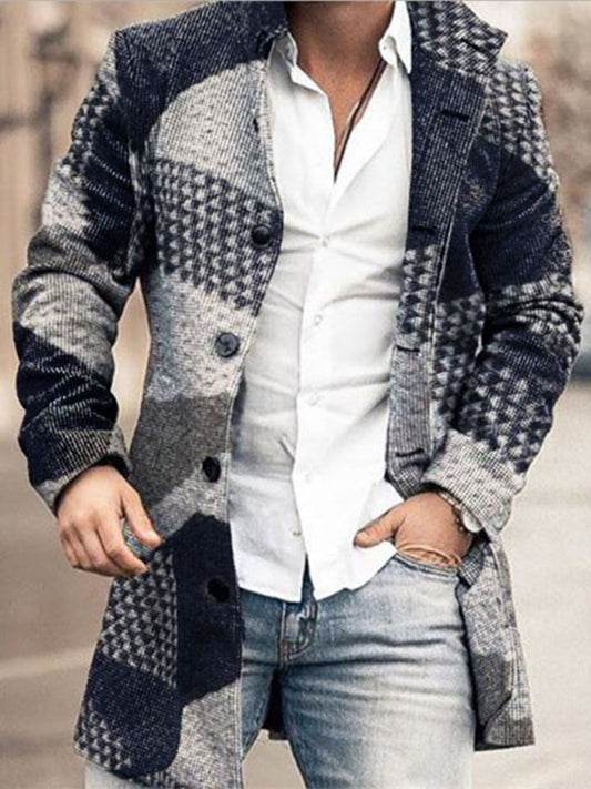 woolen mid-length pocket coat