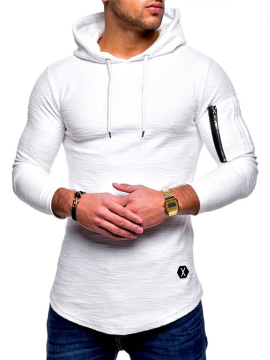 hooded long-sleeve T-shirt